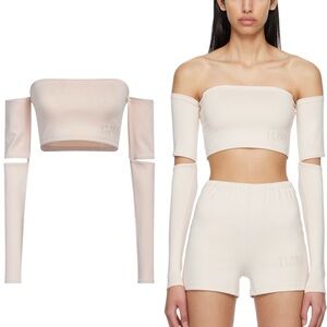 MM6 MAISON MARGIELA Off-White Bodycon T-Shirtl